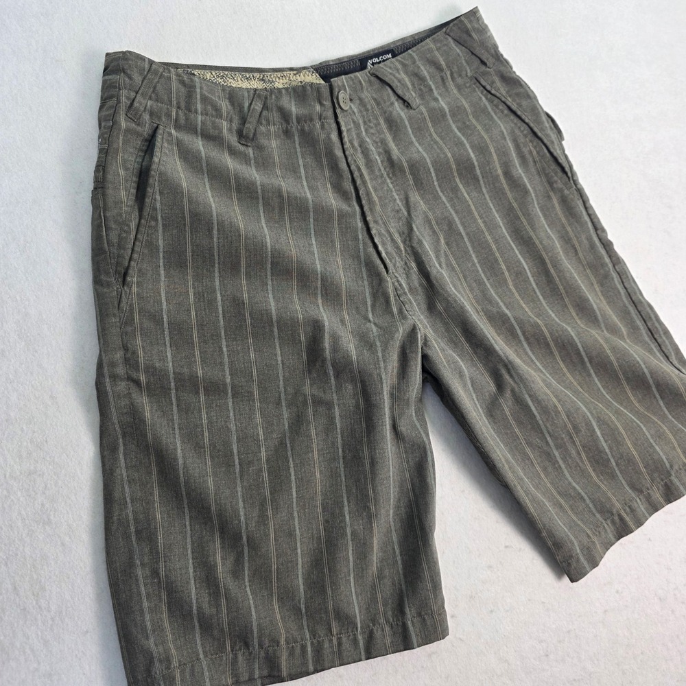 Volcom Men 33 Shorts Gray Excellent Pinstripe Workwear Shadrach Stripe Skate